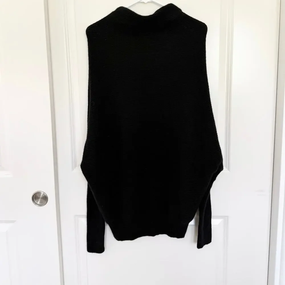 ALLSAINTS Merino Wool Cowl Neck Pullover Ridley Jumper Sweater Black Large
